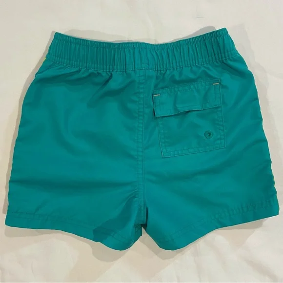 Mini Boden Sporty Stripe Swim Shorts Boys 6-7 Y Asparagus Trunks Bathing Suit - Picture 2 of 4